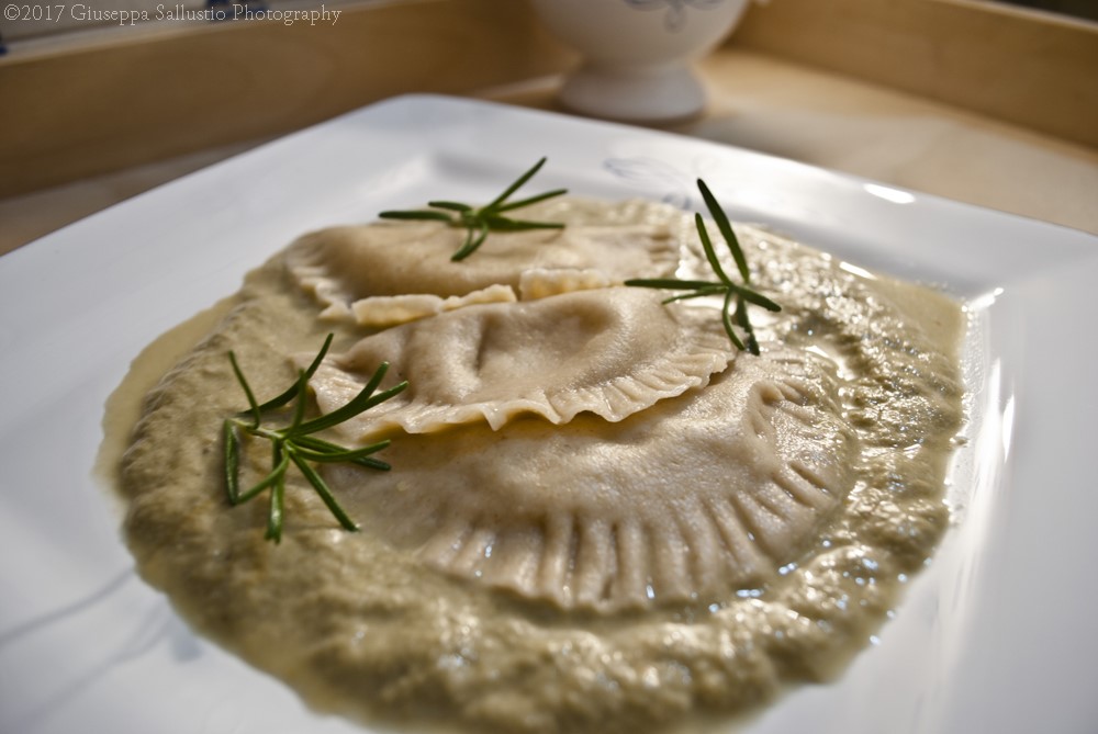 Home-made ravioli and the vegetable garden in the wintertime