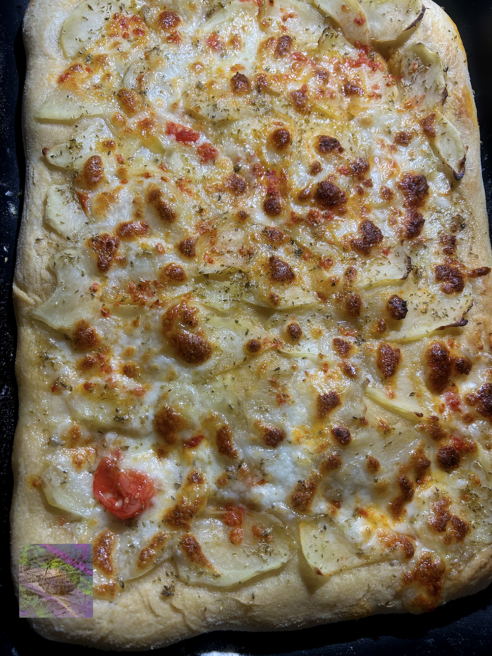 A fragrant roman pizza for dinner on Sunday evening